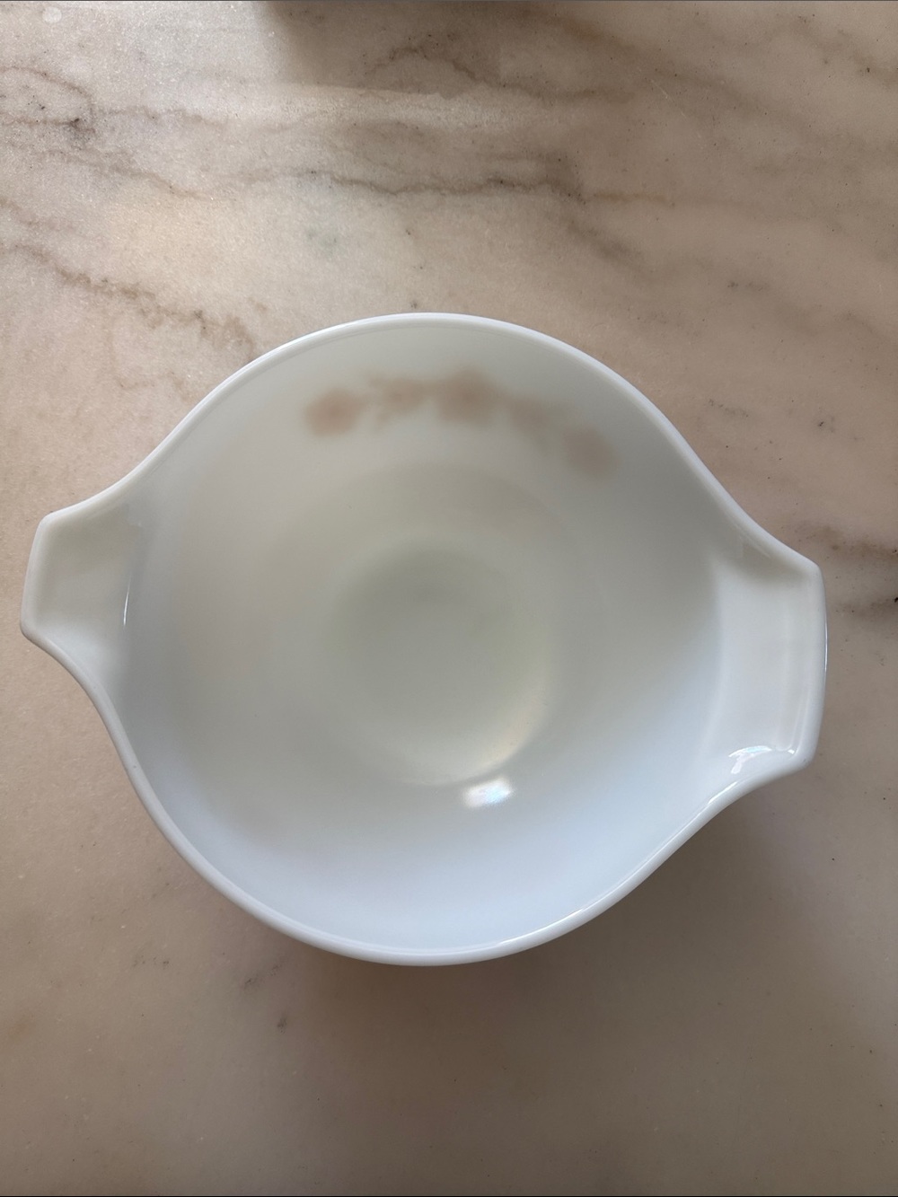 White Ceramic Mixing Bowl with Pour Spouts